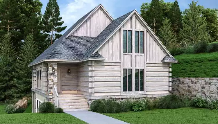 image of small log home plans with loft plan 5001
